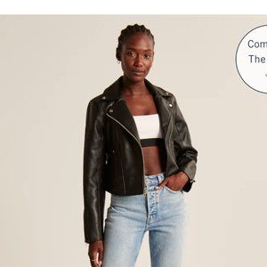 Abercrombie Vegan Moto Leather Jacket - M